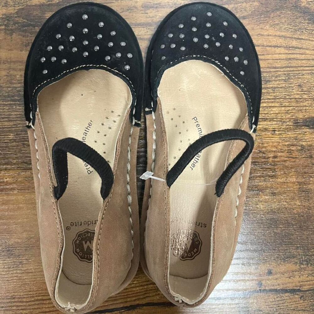 Mary Jane Stride Rite Toddler Girl's Size 10M Tan and Black Sandals